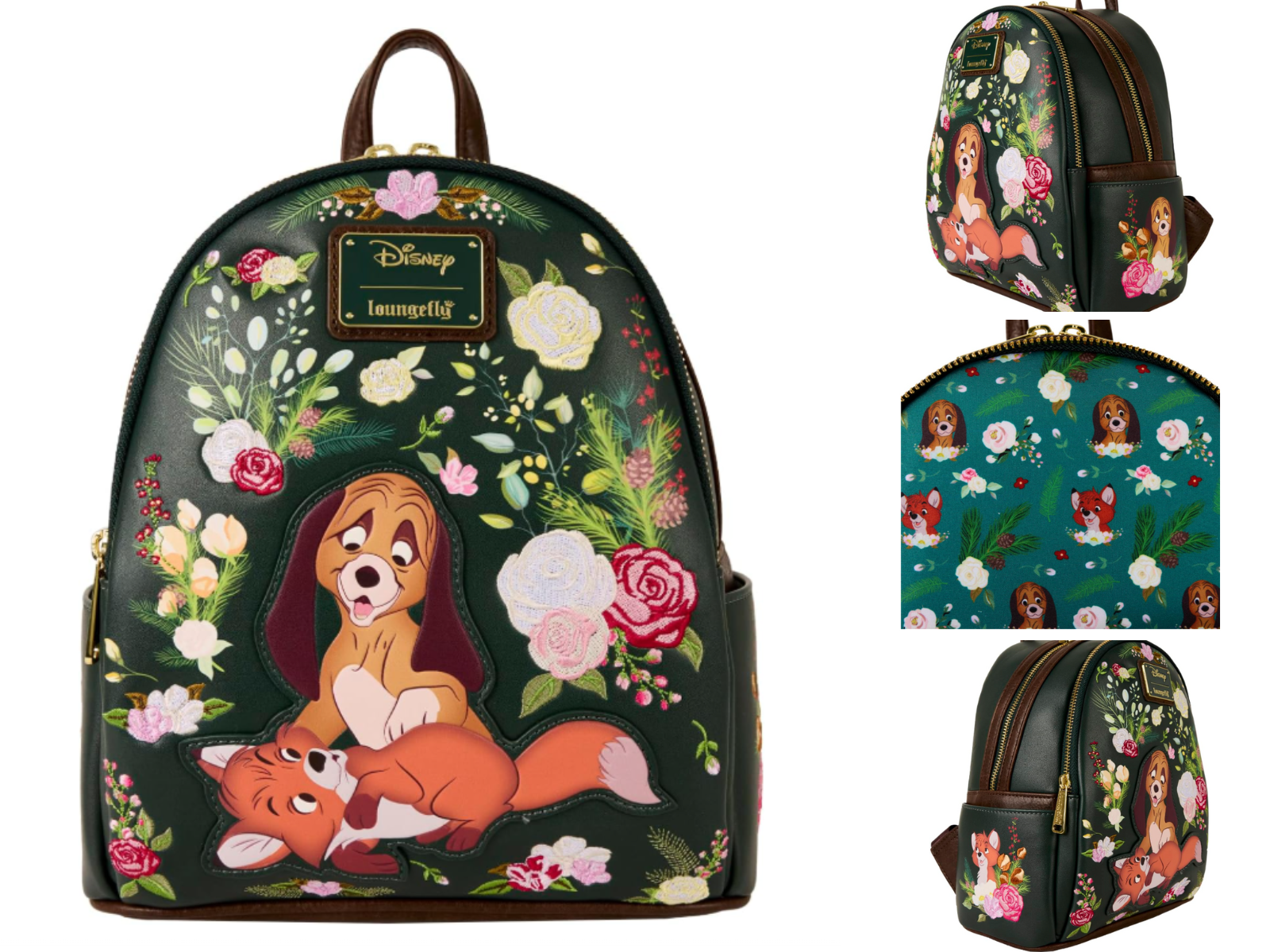 loungefly fox and hound floral backpack